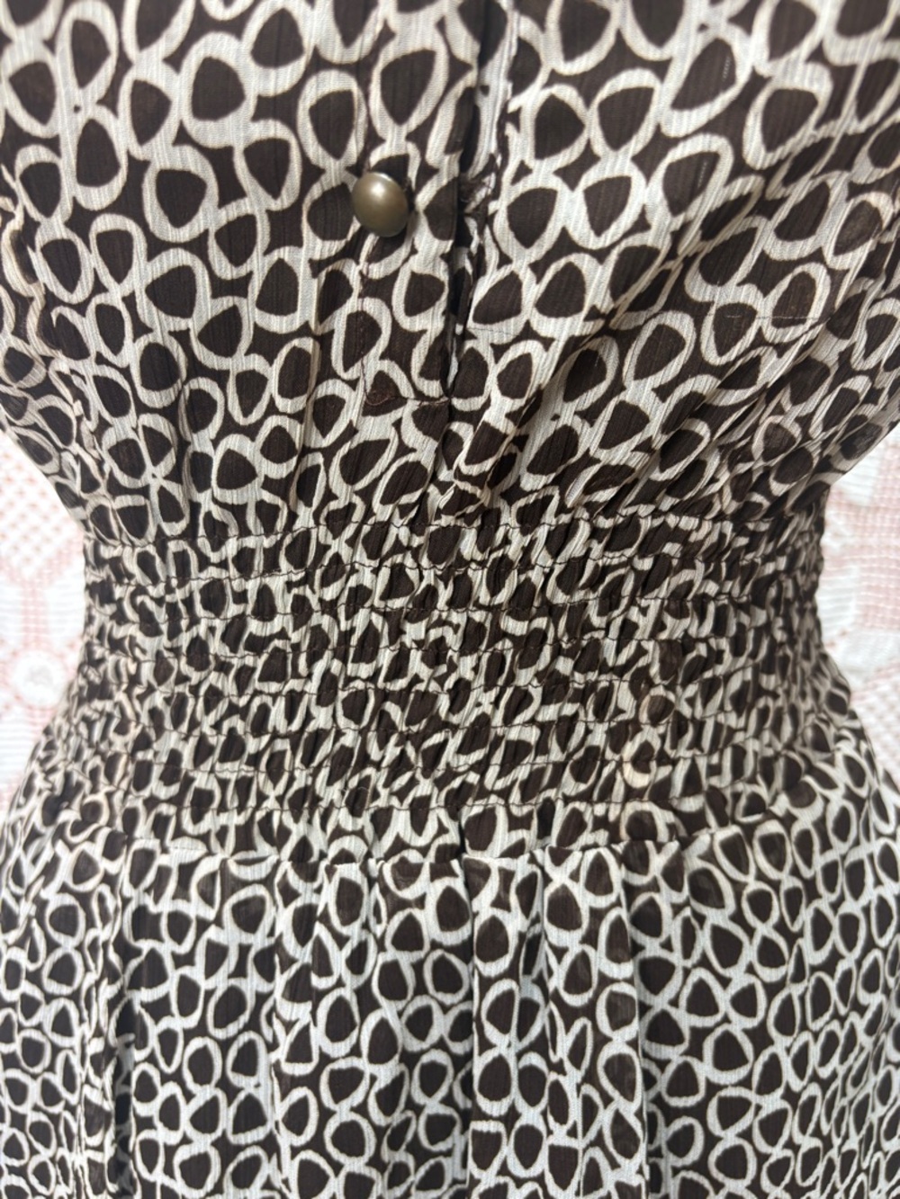 Femella Printed Midi Dress Balloon Hem Smocked Waist - Picture 6 of 10